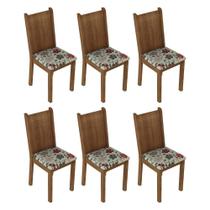 Kit 6 Cadeiras 4290 Madesa Rustic/floral Hibiscos
