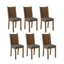 Kit 6 Cadeiras 4290 Madesa Rustic/Silver Kit 6 Cadeiras 4290 Madesa Rustic/Silver