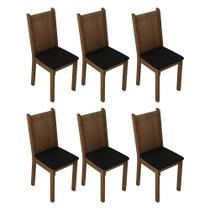 Kit 6 Cadeiras 4290 Madesa - Rustic/Sintético Preto