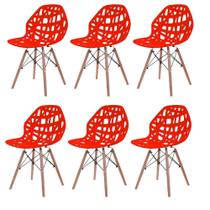 Kit 6 Cadeiras Akron Vermelha