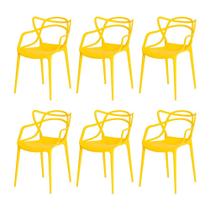 Kit 6 Cadeiras Allegra Amarela Sala Cozinha Jantar