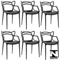 Kit 6 Cadeiras Allegra Cor Preta Para Mesa De Jantar Cozinha Jardim - Garden life