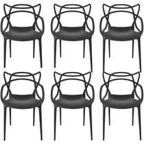 Kit 6 Cadeiras Allegra Design Preto Sala Cozinha Jantar Kit 6 Cadeiras Allegra Design Preto Sala Cozinha Jantar
