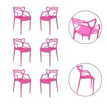 Kit 6 cadeiras allegra rosa pink