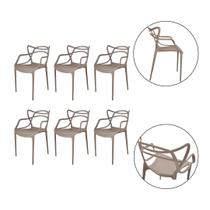 Kit 6 Cadeiras Allegra Suporta 140kg Cozinhas Bar Comércio