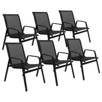 Kit 6 Cadeiras Alumínio Piscina Lótus Tela Sling para Condomínio Casa Hotéis Jardim Resistente Kit 6 Cadeiras Alumínio Piscina Lótus Tela Sling para Condomínio Casa Hotéis Jardim Resistente