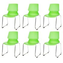 Kit 6 Cadeiras ANM30F Jacobsen Anima Office Polipropileno Verde Base Cromada com Encaixe Longarina Kit 6 Cadeiras ANM30F Jacobsen Anima Office Polipropileno Verde Base Cromada com Encaixe Longarina