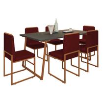 Kit 6 Cadeiras Barcelona Base Bronze - 95cm X 44cm