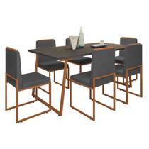 Kit 6 Cadeiras Barcelona Base Bronze - 95cm X 44cm