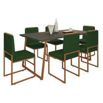 Kit 6 Cadeiras Barcelona Base Bronze - 95cm X 44cm