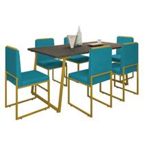 Kit 6 Cadeiras Barcelona Base Dourado - 95cm X 44cm Kit 6 Cadeiras Barcelona Base Dourado - 95cm X 44cm