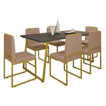Kit 6 Cadeiras Barcelona Base Dourado - 95cm X 44cm Kit 6 Cadeiras Barcelona Base Dourado - 95cm X 44cm
