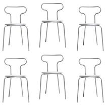 Kit 6 Cadeiras Base Tubular Fixa Fantasminha Chef Kit 6 Cadeiras Base Tubular Fixa Fantasminha Chef