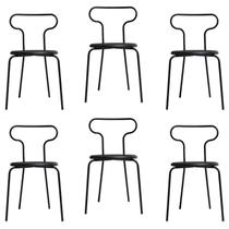 Kit 6 Cadeiras Base Tubular Fixa Fantasminha Chef Kit 6 Cadeiras Base Tubular Fixa Fantasminha Chef