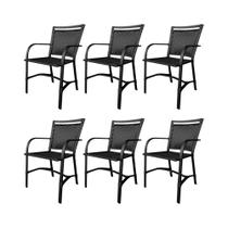 Kit 6 Cadeiras Betta Em Alumínio Área Externa Marrom Kit 6 Cadeiras Betta Em Alumínio Área Externa Marrom