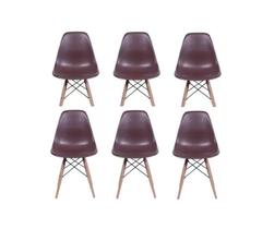 Kit 6 Cadeiras Charles Eames Eiffel Café Base Madeira Sala Cozinha Jantar - BERING