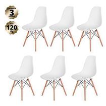 Kit 6 Cadeiras Charles Eames Eiffel Wood Design - Branca