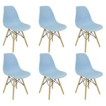 Kit 6 Cadeiras Charles Eames Eiffel Wood Design Varias Cores