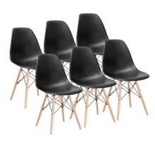 Kit 6 Cadeiras Charles Eames Wood Design Eiffel Colorida