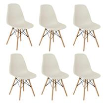 Kit 6 Cadeiras Charles Eames Wood Design Eiffel Coloridas