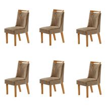 Kit 6 Cadeiras Dallas Cinamomo/Pena Caramelo - Lj Móveis