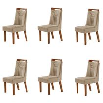 Kit 6 Cadeiras Dallas Premio/Creme - Lj Móveis