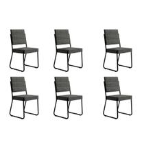 Kit 6 Cadeiras de Cozinha 1736 6 Uni Preto/Grafite - Preto - Carraro