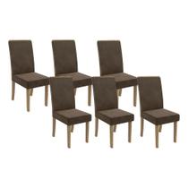 Kit 6 Cadeiras de Cozinha 2CAD142NG 6 Un Nogueira/Suede Marrom A033 - Kappesberg Kit 6 Cadeiras de Cozinha 2CAD142NG 6 Un Nogueira/Suede Marrom A033 - Kappesberg