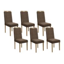 Kit 6 Cadeiras de Cozinha 2CAD150EA 6 Un Eucalipto/Suede Marrom A033 - Kappesberg Kit 6 Cadeiras de Cozinha 2CAD150EA 6 Un Eucalipto/Suede Marrom A033 - Kappesberg