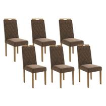 Kit 6 Cadeiras de Cozinha 2CAD152EA 6 Un Eucalipto/Suede Marrom A033 - Kappesberg Kit 6 Cadeiras de Cozinha 2CAD152EA 6 Un Eucalipto/Suede Marrom A033 - Kappesberg