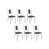 Kit 6 Cadeiras de Cozinha Florença 2C005 Aço 6 Uni Cromada/Preto 110 - Kappesberg