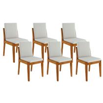 Kit 6 Cadeiras de Cozinha Lady 6 Uni Natural - Nesher