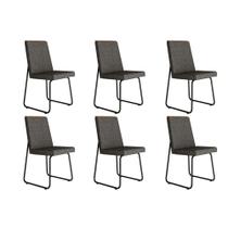 Kit 6 Cadeiras de Cozinha Lira 1752 6 Uni Preto/Grafite - Preto - Carraro
