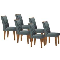 Kit 6 Cadeiras de Cozinha Londrina 6 Un Capuccino/Suede Grafite - Rufato