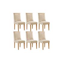 Kit 6 Cadeiras de Cozinha Maldivas 6 Un Naturalle/Suede Creme - Rufato Kit 6 Cadeiras de Cozinha Maldivas 6 Un Naturalle/Suede Creme - Rufato