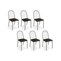 Kit 6 Cadeiras de Cozinha Noruega C077 6 Un Niquel/Preto - Kappesberg