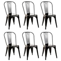 Kit 6 Cadeiras de Design Linha Tolix Aço Metal Sala Jantar Bar Garden Life Kit 6 Cadeiras de Design Linha Tolix Aço Metal Sala Jantar Bar Garden Life