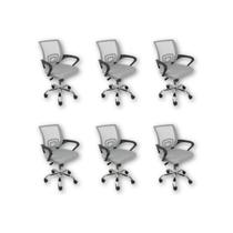 Kit 6 Cadeiras de Escritório Begonia Mesh Ergonômico Cinza - Oficial Webshop