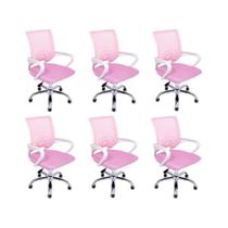 Kit 6 Cadeiras de Escritório Begonia Tela Mesh Ergonômico