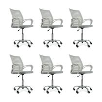 Kit 6 Cadeiras de Escritório Secretaria Diretor Roma Ergonômica - Branca Kit 6 Cadeiras de Escritório Secretaria Diretor Roma Ergonômica - Branca