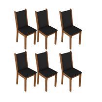 Kit 6 Cadeiras de Jantar 4291 Madesa Rustic/Preto