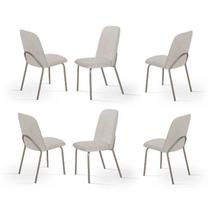 Kit 6 Cadeiras de Jantar Aço e Boucle California Kit 6 Cadeiras de Jantar Aço e Boucle California