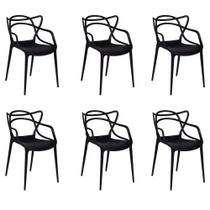 Kit 6 Cadeiras de Jantar Allegra Masters para Cozinha Preta - SF Home