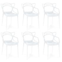 Kit 6 Cadeiras de Jantar Allegra Prática Empilhável - Branco