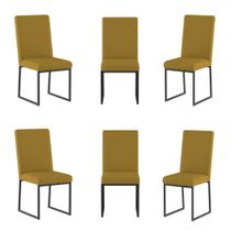 Kit 6 Cadeiras De Jantar Com Base de Ferro Preto Balaqui