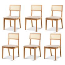 Kit 6 Cadeiras de Jantar com Encosto de Telinha Ava