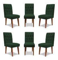 Kit 6 Cadeiras De Jantar Decorativa Gabi Suede Verde