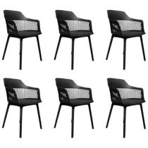 Kit 6 Cadeiras De Jantar Design Marcela Preta - Soffi