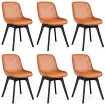 Kit 6 Cadeiras de Jantar Estofada Design Marcela - Marrom