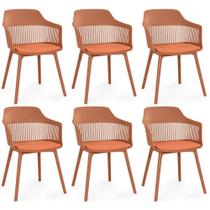 Kit 6 Cadeiras de Jantar Estofada Marcela - Marrom